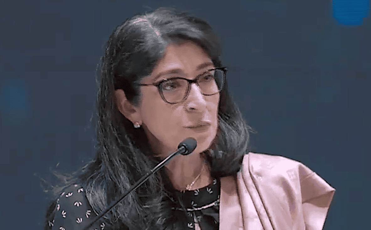 Aarti Holla-Maini, Director of UNOOSA, speaking at the ITU forum.